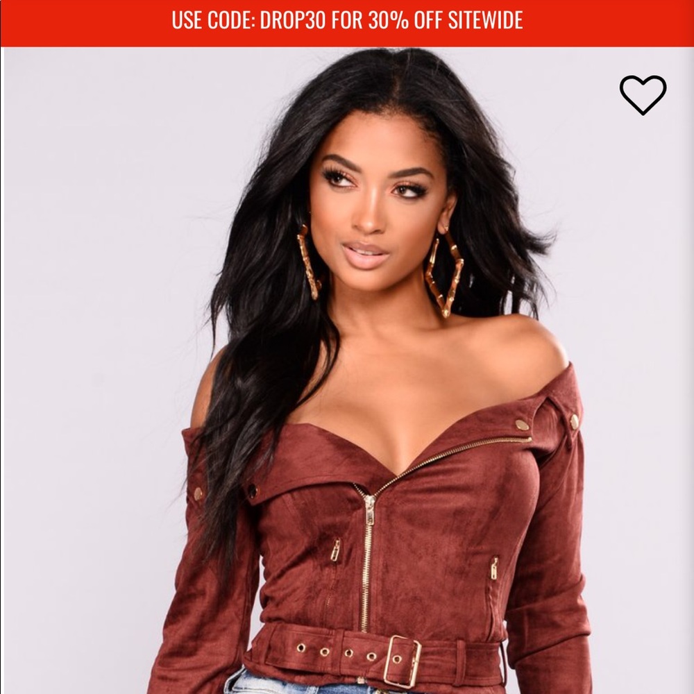 Suede burgundy jacket